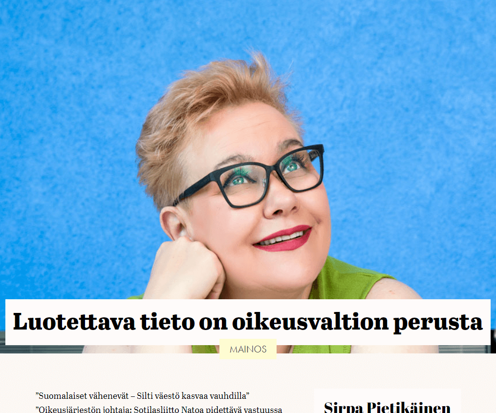Luotettava tieto on oikeusvaltion perusta